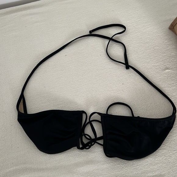 American Apparel Black Swim Baiting Suit Top - Picture 2 of 7